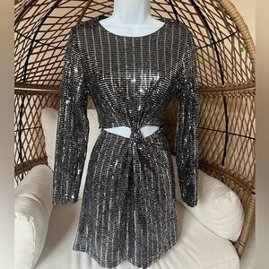 Zara Woman Metallic Sequin mini Dress